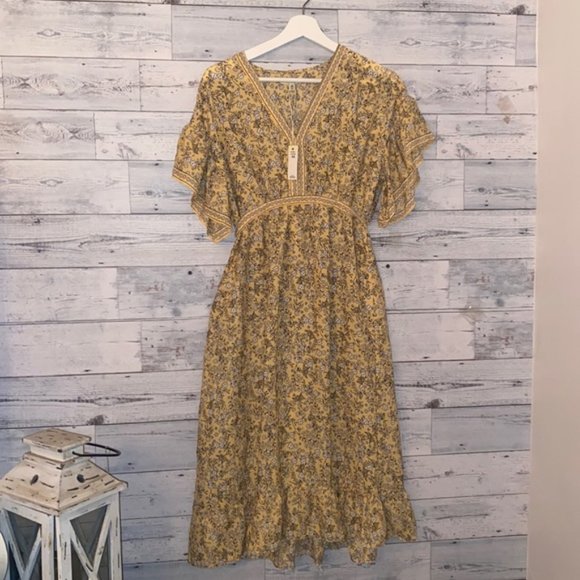 Dresses & Skirts - Beautiful Max Studio Yellow/Ivory Dress New Size XS
